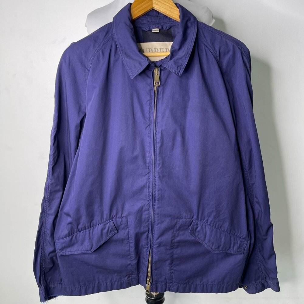 Burberry Brit Women's Navy Blue Harrington Zip Up Jacket Size XXL